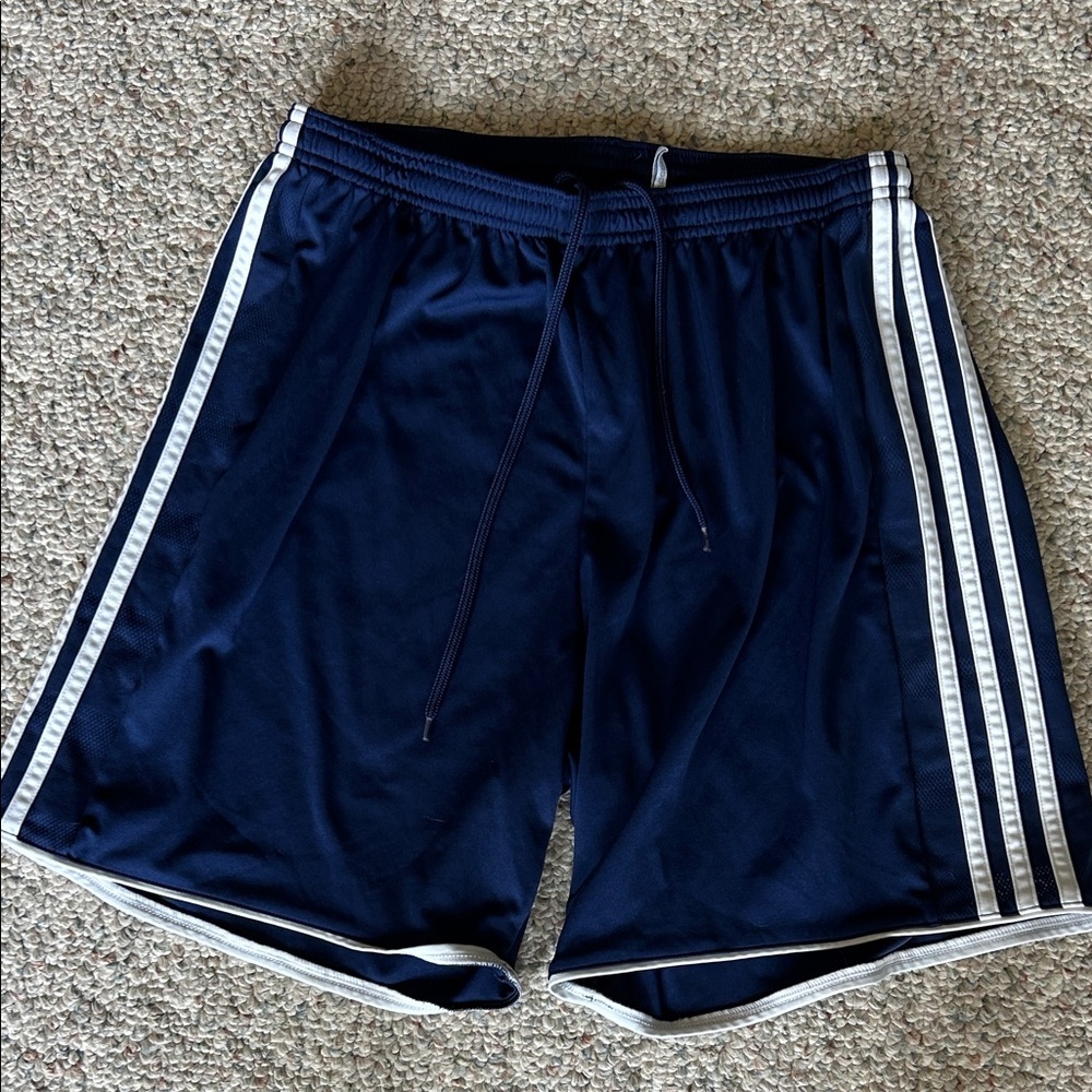 adidas Climacool Dark Blue Athletic Shorts with White Stripes